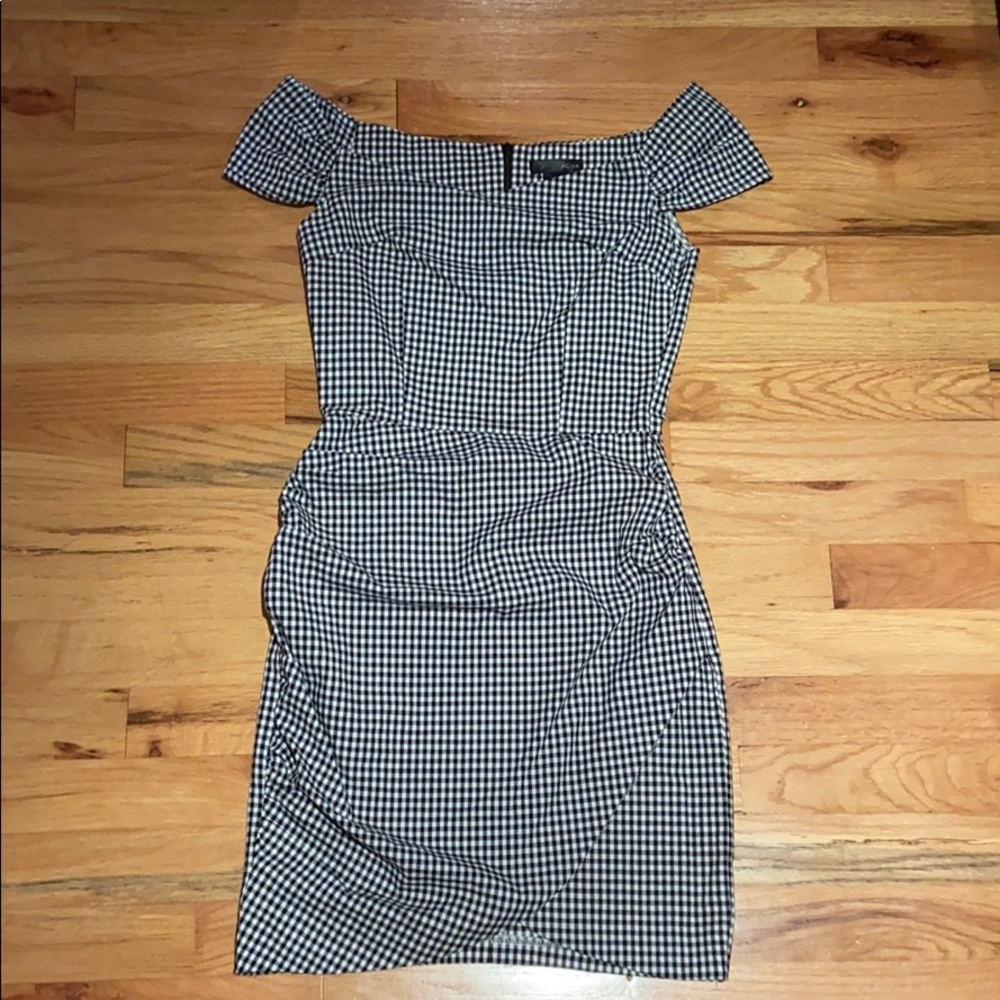 Gingham Printed Aqua Mini Dress Size XS